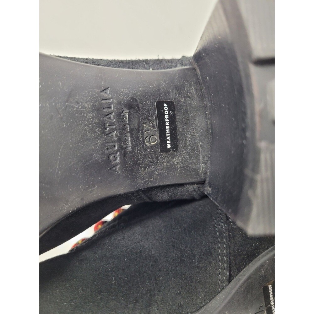 Aquatalia Ihana Water Resistant Lace-Up Boot Black Suede Size 6.5 - Picture 9 of 9
